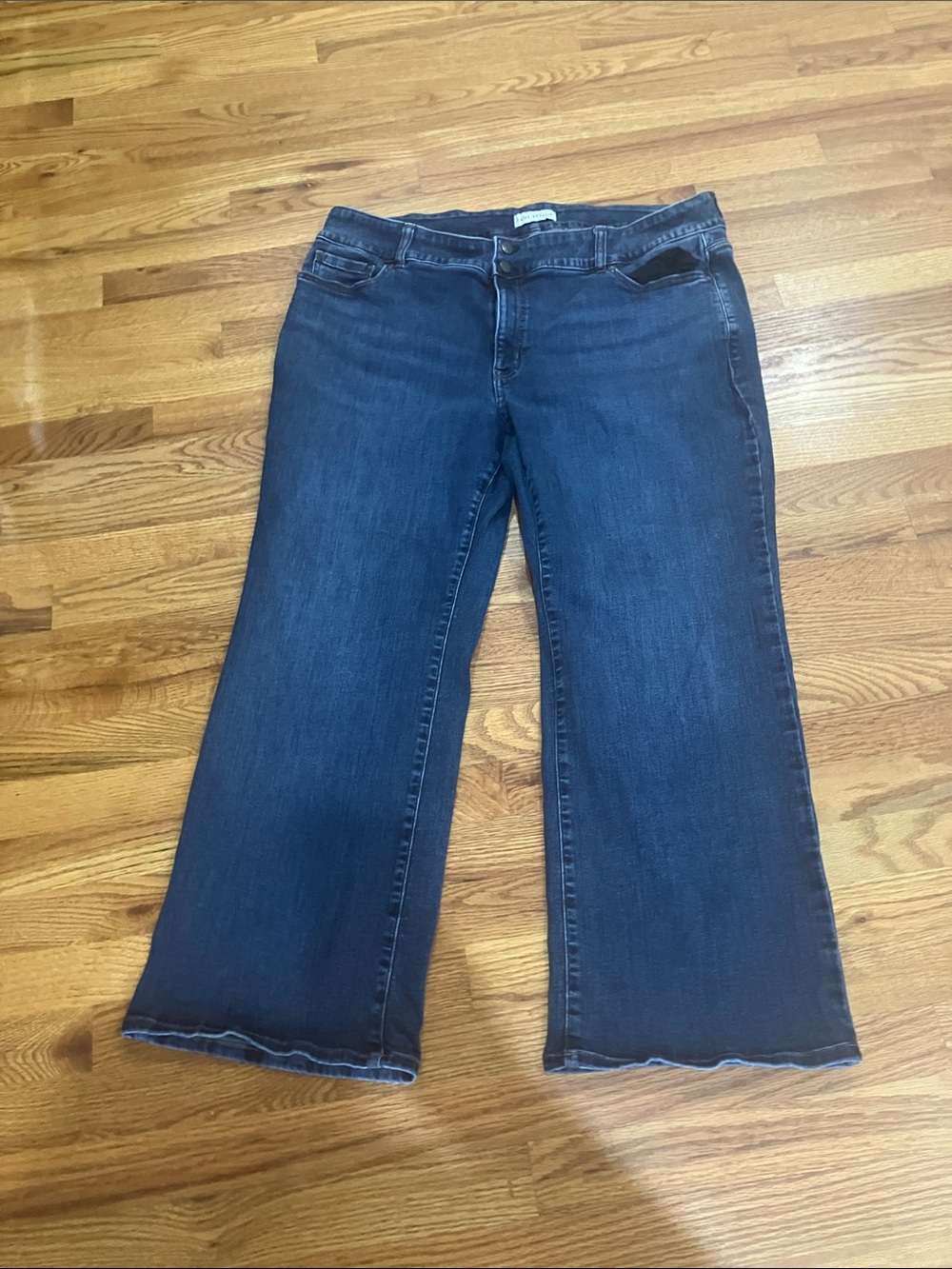 Lane Bryant Dark Blue Wide Leg Jeans Sz 24W Short(28β) EUC
